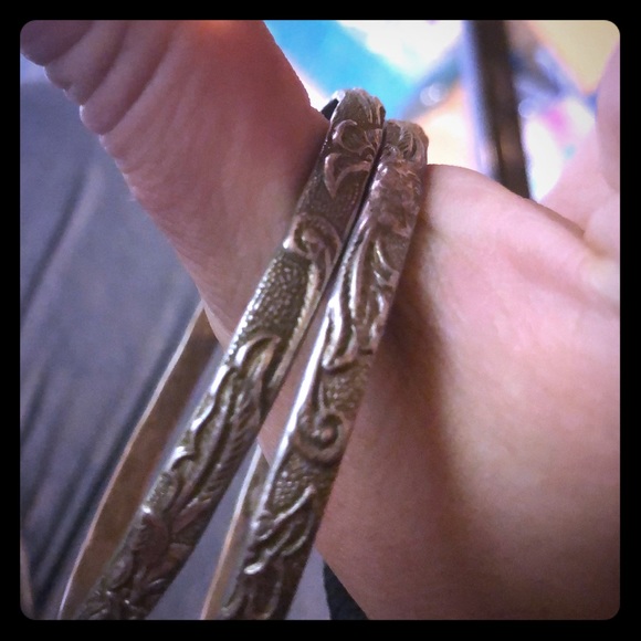 Vintage Silver Engraved Bracelets - Picture 6 of 9